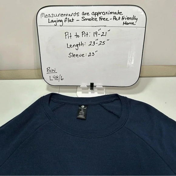 Active Life Women’s Medium Navy Blue Long Sleeve Casual Soft Crewneck Knit Top - Picture 7 of 7